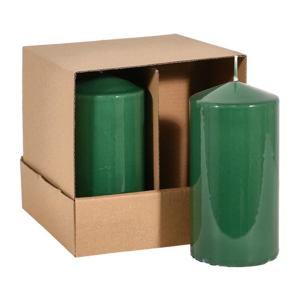 CANDELA MOCCOLO SMALTATA H.150XD.75 MM. VERDE